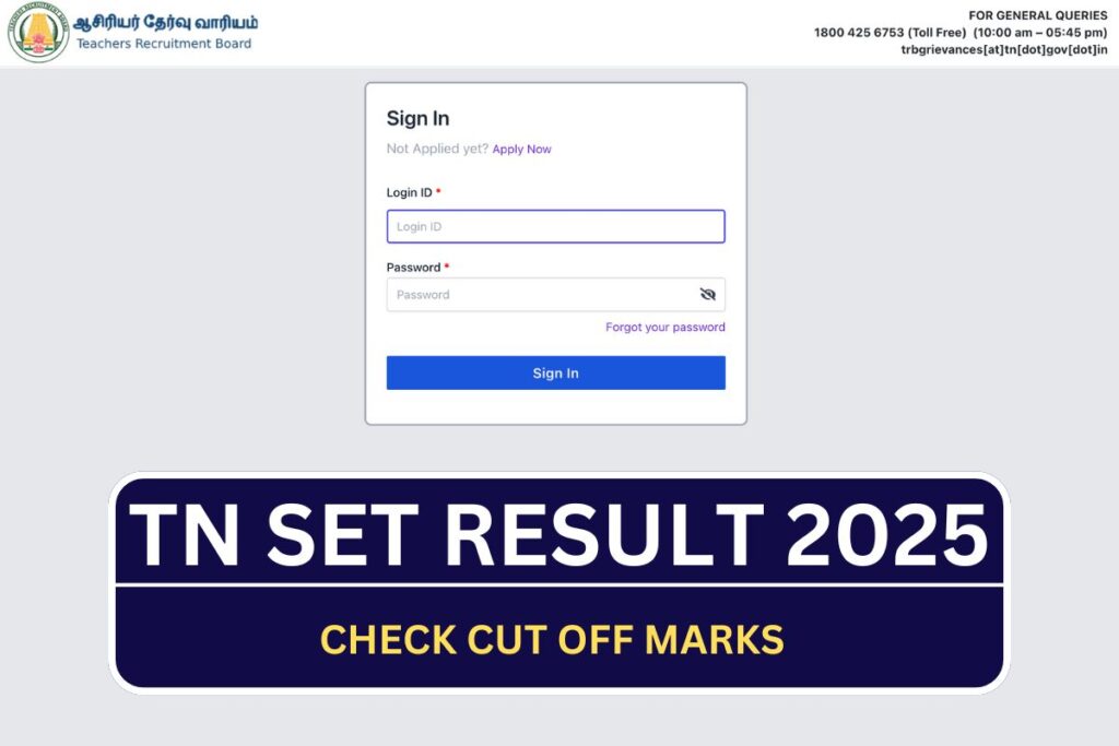 TN SET Result 2025, Scorecard, Cut Off Marks
